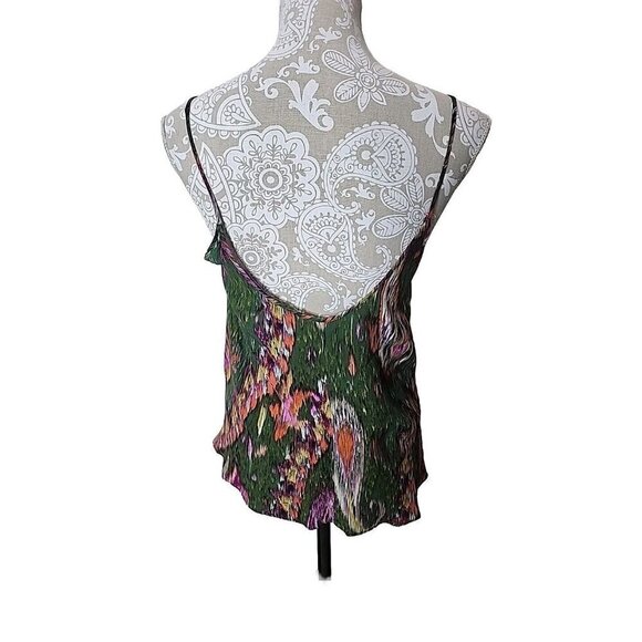 Zara Women's Green Coral Pink Viscose Cami Tank Top Cami Small - Picture 6 of 7